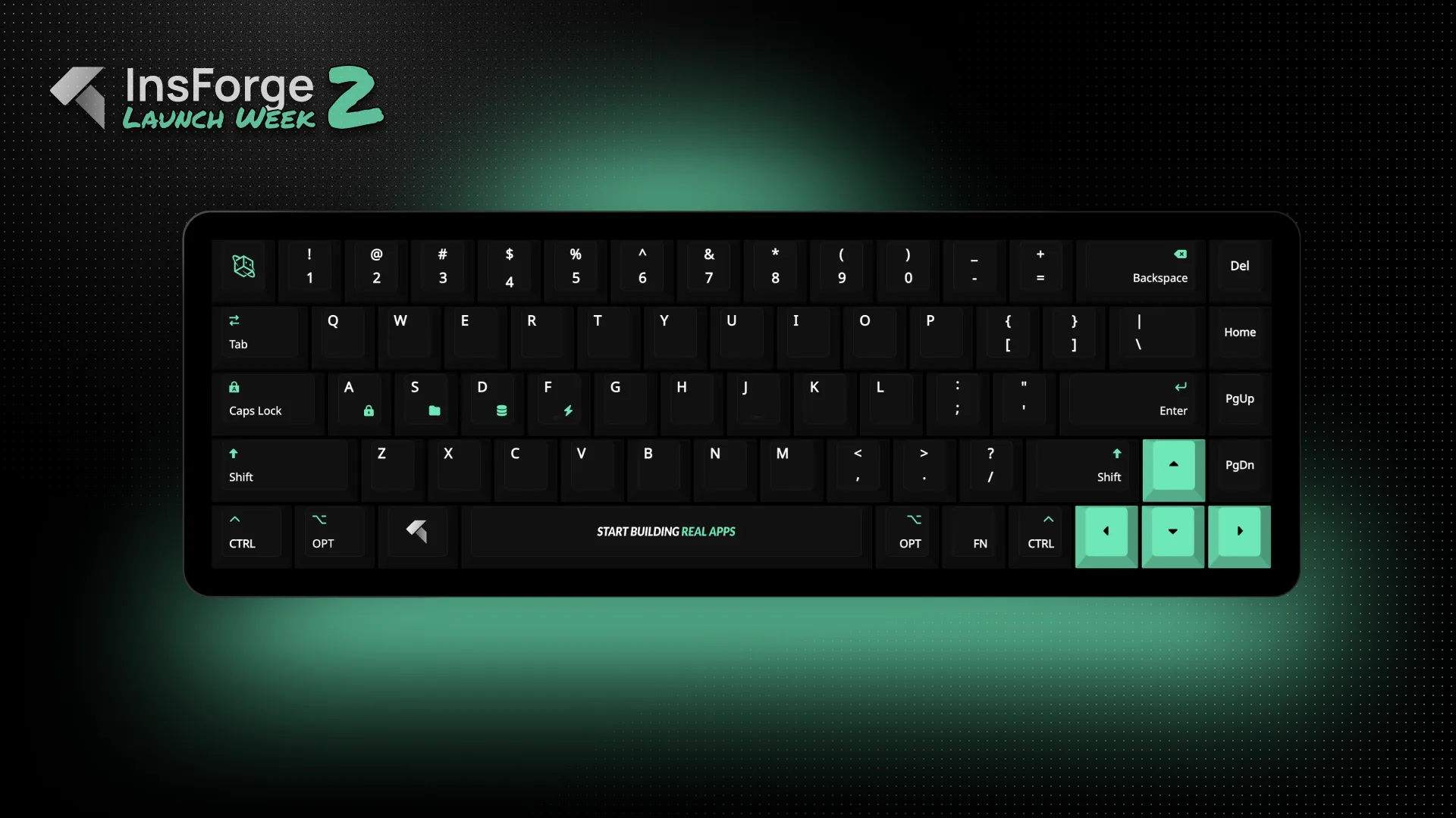 The InsForge Launch Week 2 keyboard